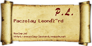 Paczolay Leonárd névjegykártya